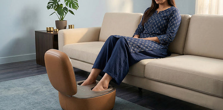 Data center with blue lighting showing people working with technology