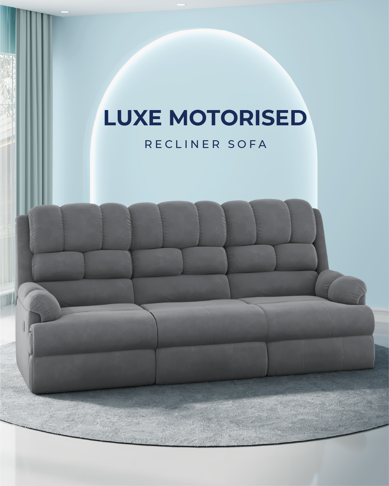 Luxe Motorised Recliner Sofa (3-Seater)