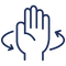 Firmness icon showing a hand