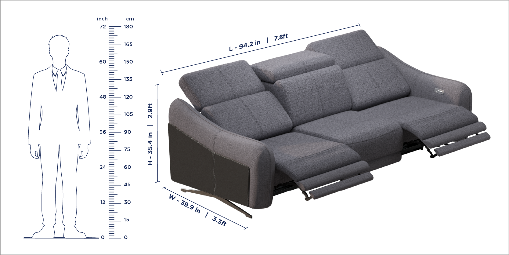 Emilio Recliner Sofa