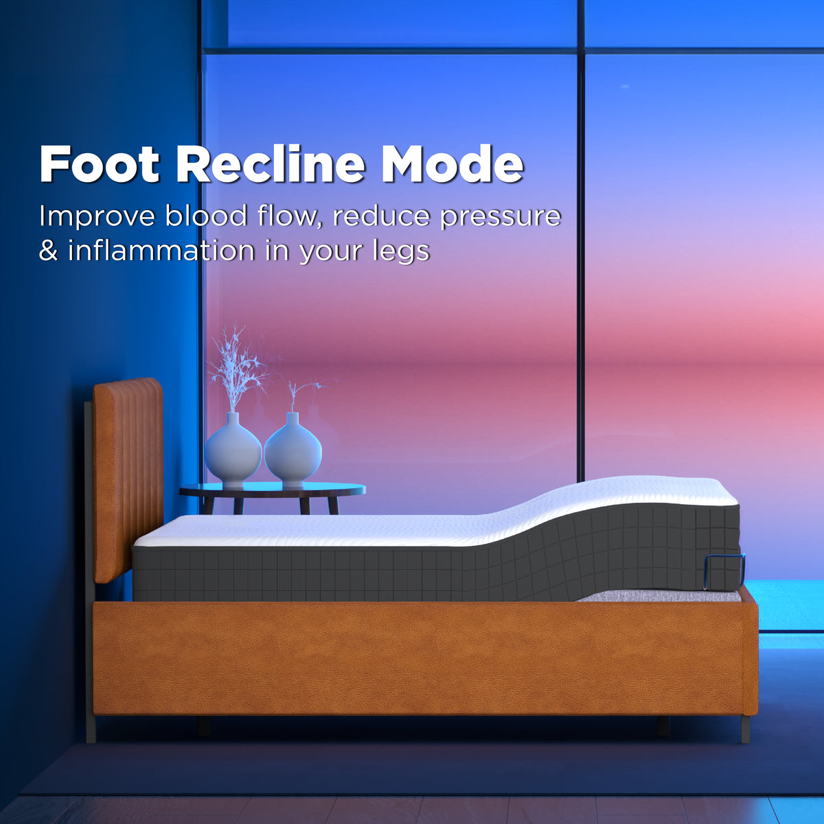 Elev8 Smart Recliner Bed with Leather Frame