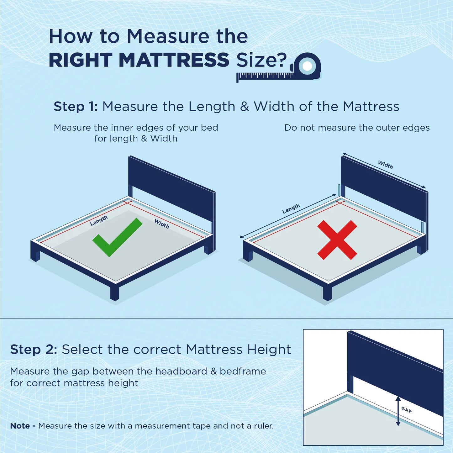 measure mattress size
