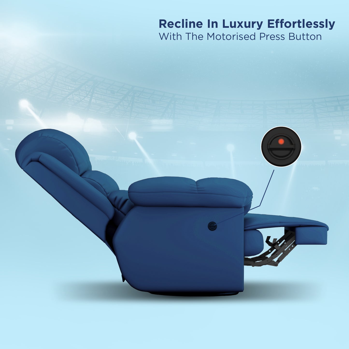 MI Luxe Recliner Sofa Blue