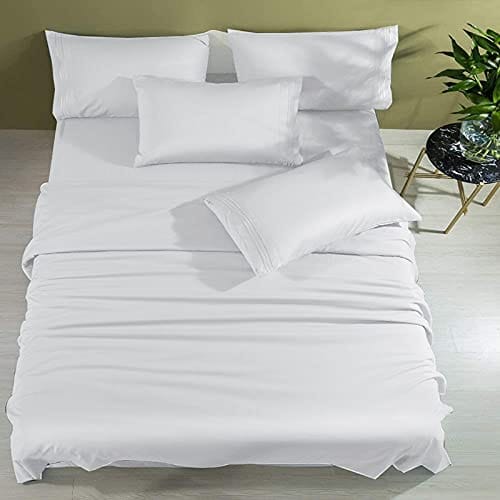 Bamboo Fitted Sheets  White full view