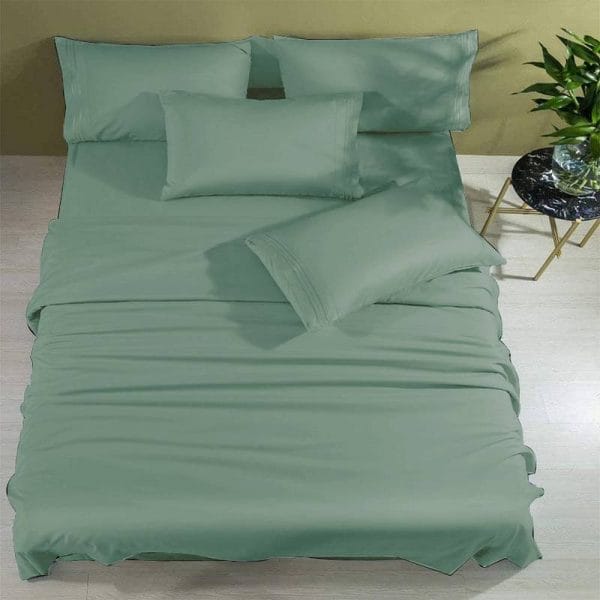 Bamboo Fitted Sheets  Olive Green full view